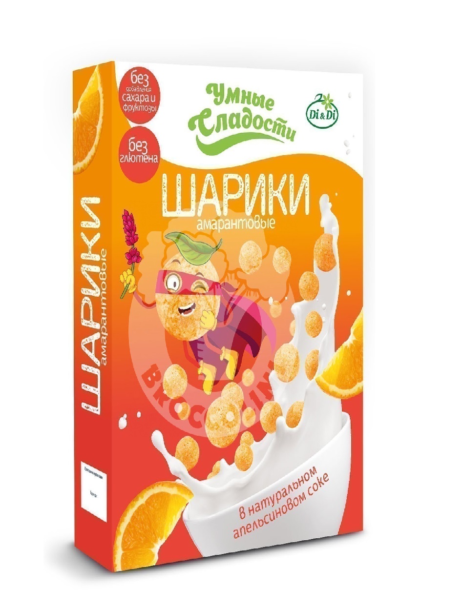 Шарики Di&Di Умные Сладости амарантовые в натуральном апельсиновом соке, 160 г, 2 шт