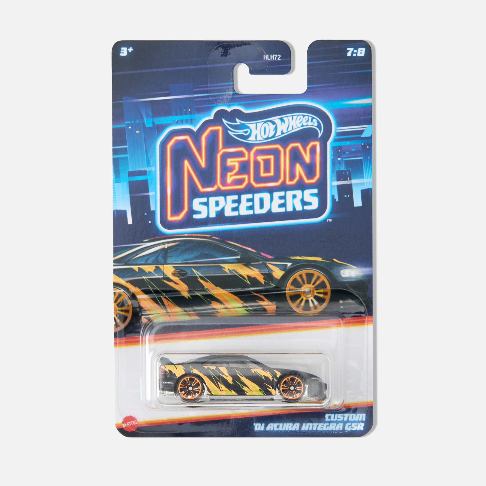 

Машинка Hot Wheels Neon Speeders Acura Integra GSR '01 HRW73, Черный, Neon Speeders Acura Integra GSR '01