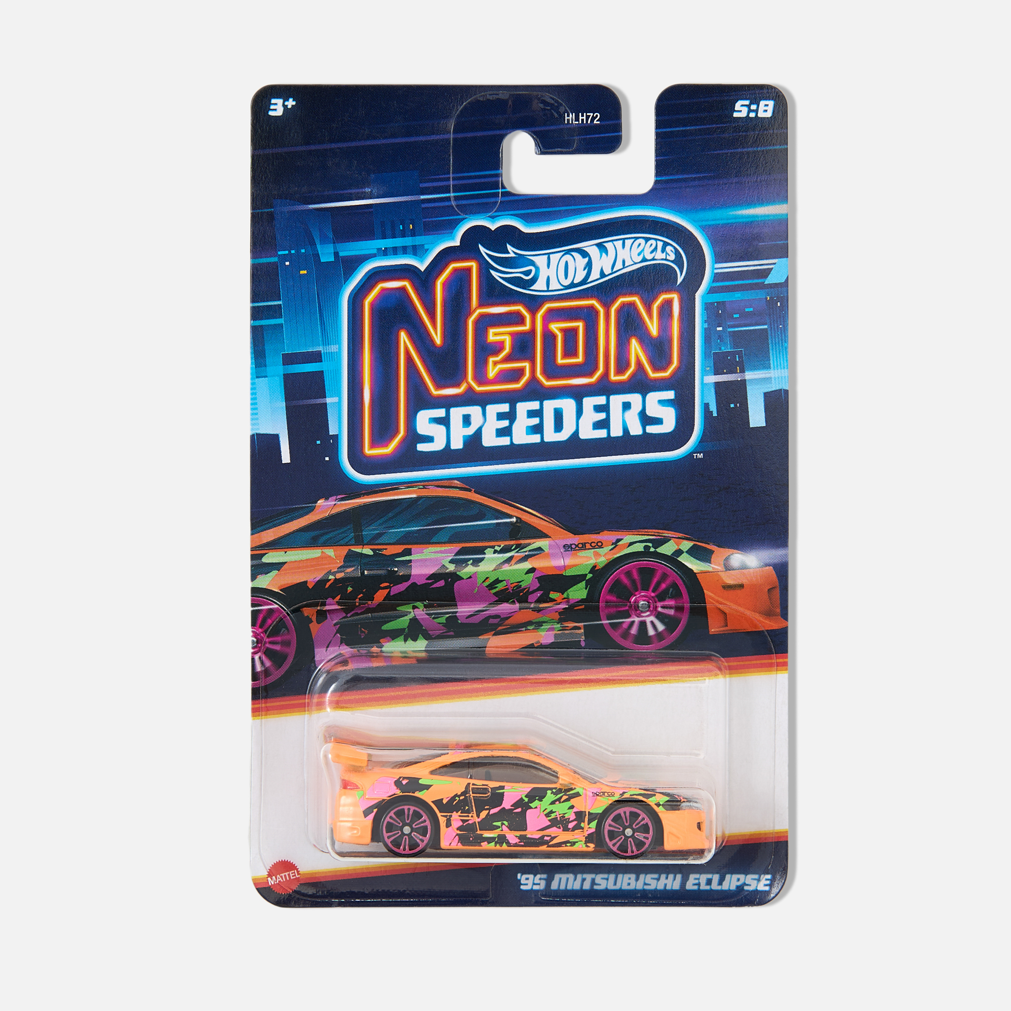 

Машинка Hot Wheels Neon Speeders '95 Mitsubishi Eclipse HRW71, Разноцветный, Neon Speeders '95 Mitsubishi Eclipse