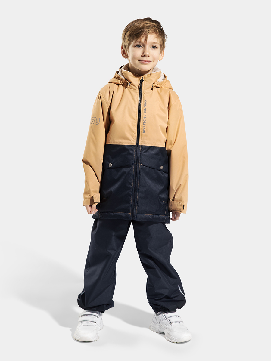 

Куртка детская KISU S23-10301, 402, размер 134, Бежевый, S23-10301