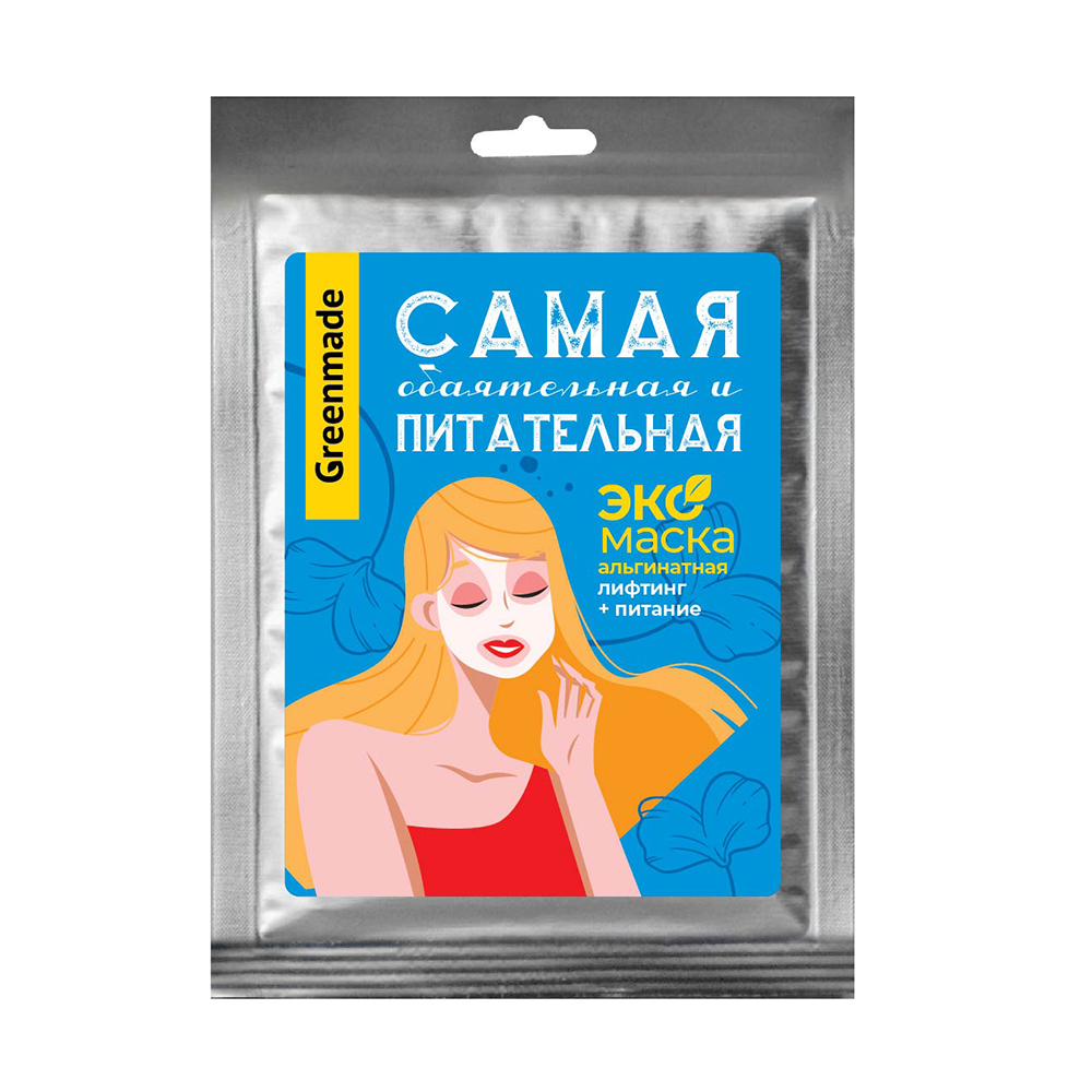 

Экомаска альгинатная Лифтинг + питание Greenmade 25 г