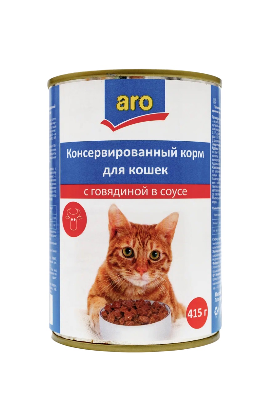 Консервы для кошек ARO, с говядиной, 415г