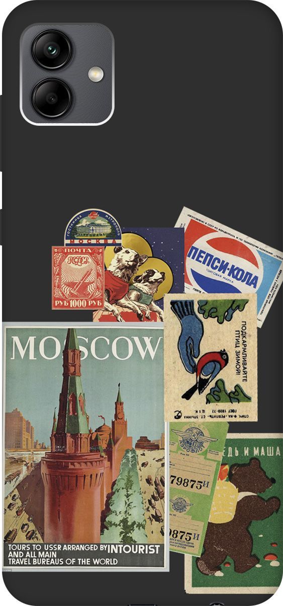 

Чехол на Samsung Galaxy A04 с 3D принтом "Soviet Stickers" черный, Черный;голубой, 158433