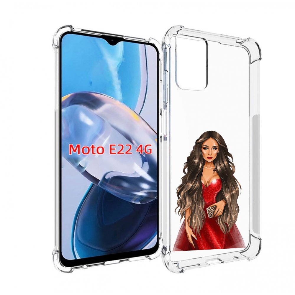 

Чехол MyPads девушка-в-вечернем-платье женский для Motorola Moto E22 4G / E22i 4G, Прозрачный, Tocco