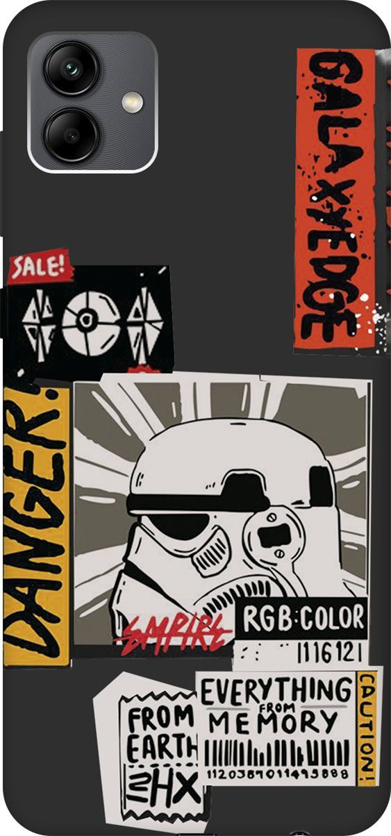 

Чехол на Samsung Galaxy A04 с 3D принтом "Stormtrooper Stickers" черный, Черный;белый, 158433