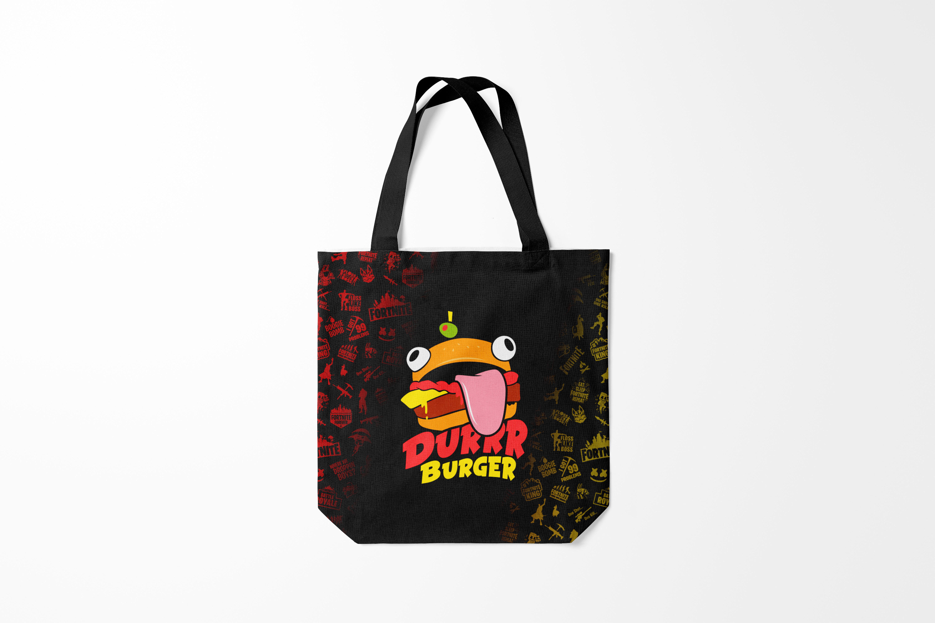 

Сумка шoппер унисекс Burnettie Fortnite Durrr Burger, черный, Fortnite Durrr Burger