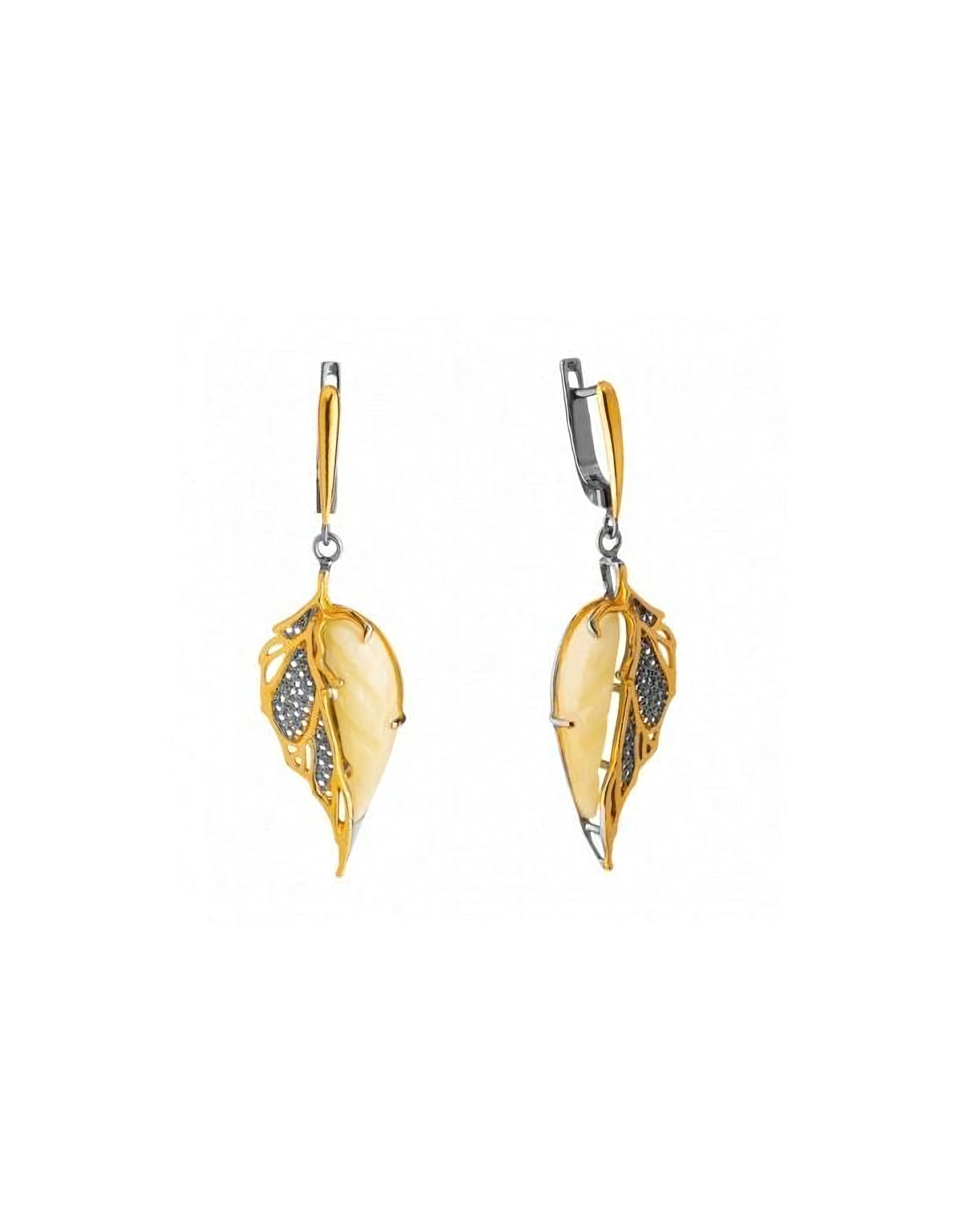 

Серьги подвески из серебра TEO MAORI 8821866б, янтарь, 8821866б