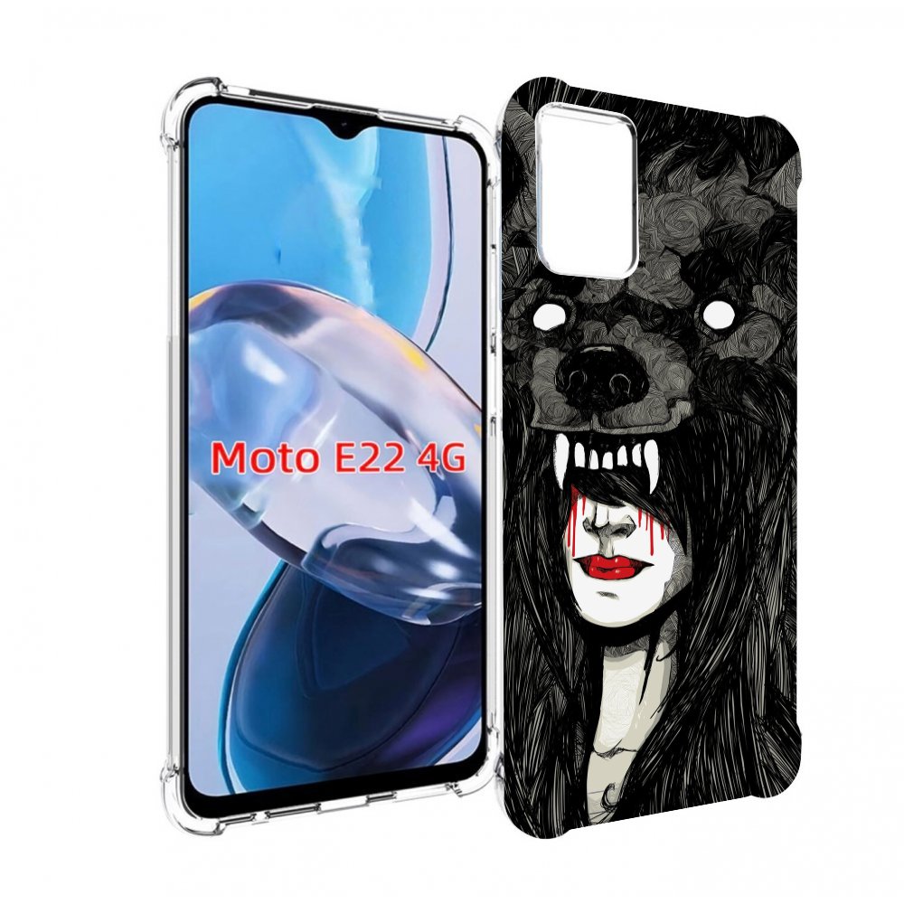 

Чехол MyPads девушка в шкуре волка женский для Motorola Moto E22 4G / E22i 4G, Прозрачный, Tocco