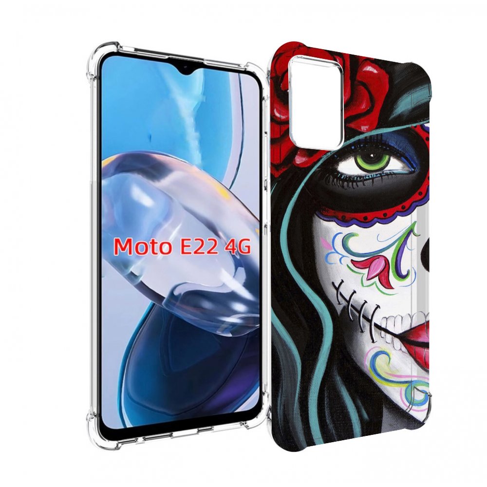 

Чехол MyPads девушка в масочке расписная женский для Motorola Moto E22 4G / E22i 4G, Прозрачный, Tocco