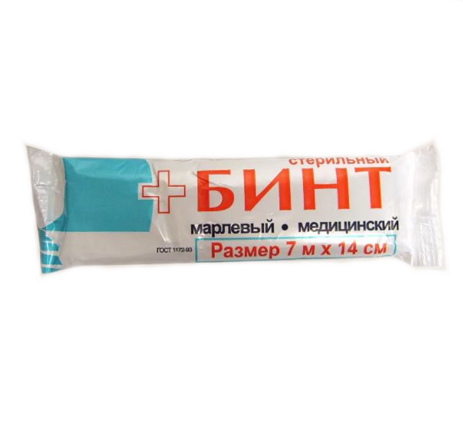 

Бинт марл мед стер 7м х 14см уп N1