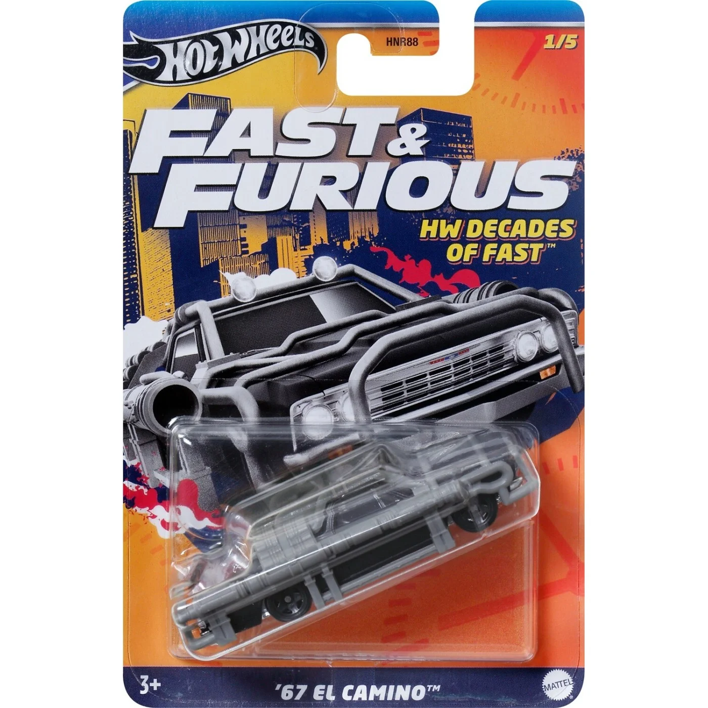 

Машина Hot Wheels Fast and Furious `67 El Camino Decades HRW41, Серый;черный, Fast and Furious `67 El Camino Decades