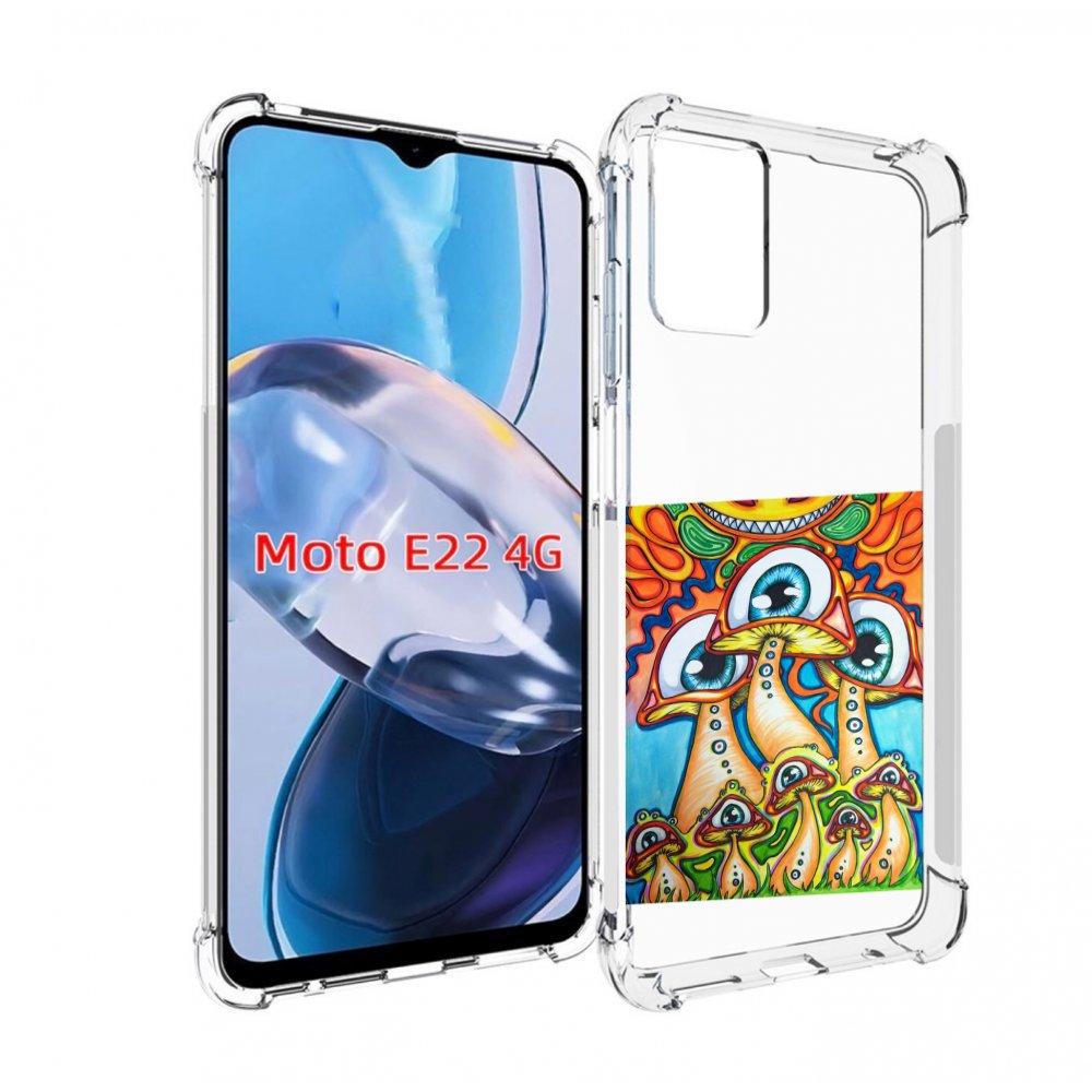 

Чехол MyPads грибы с глазами для Motorola Moto E22 4G / E22i 4G, Прозрачный, Tocco