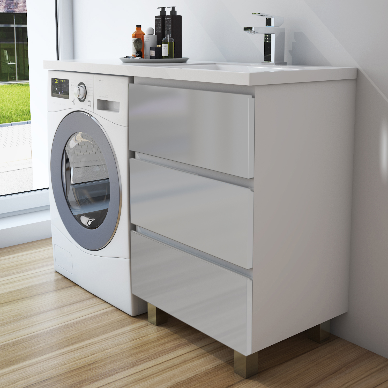 

Тумба с раковиной Эстет Dallas Luxe 115 R напольная, 3 ящика, Белый, Dallas Luxe 115 R напольная, 3 ящика