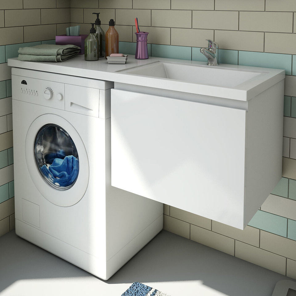 

Тумба с раковиной Эстет Dallas Luxe 110 R подвесная, 1 ящик, под стиральную машину, Белый, Dallas Luxe 110 R подвесная, 1 ящик, под стиральную машину
