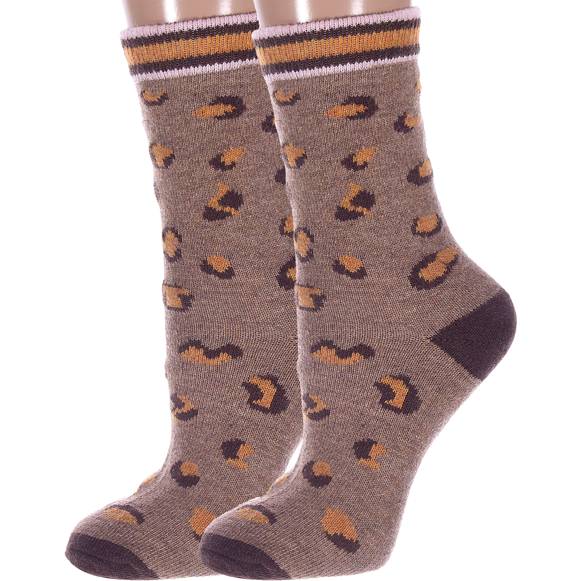 Комплект носков женских Hobby Line 2-Нжа6203-6 коричневых 36-40, 2 пары
