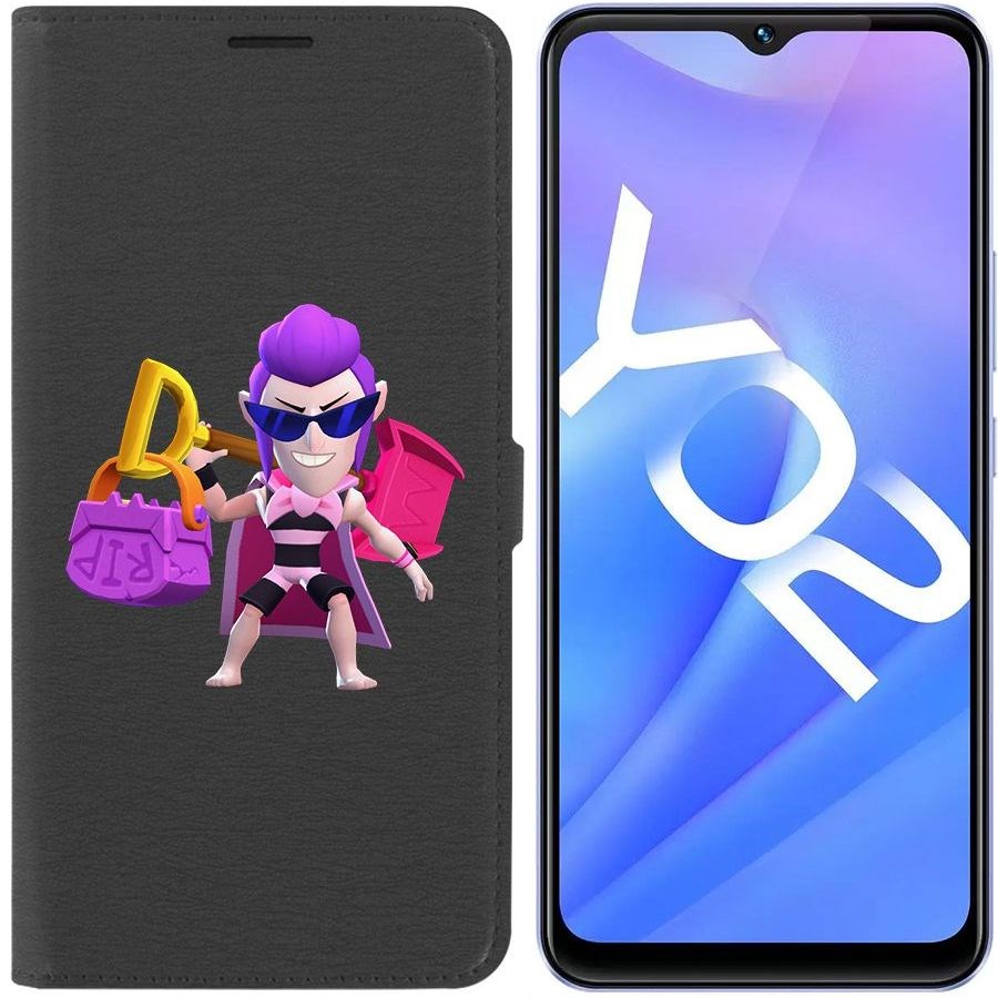 

Чехол-книжка Eco Book для Vivo Y02 Brawl Stars-Пляжный Мортис