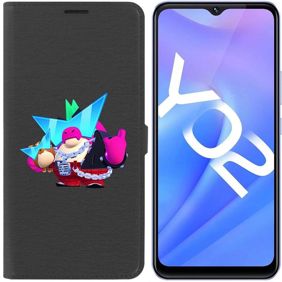 

Чехол-книжка Eco Book для Vivo Y02 Brawl Stars-Плохиш Базз