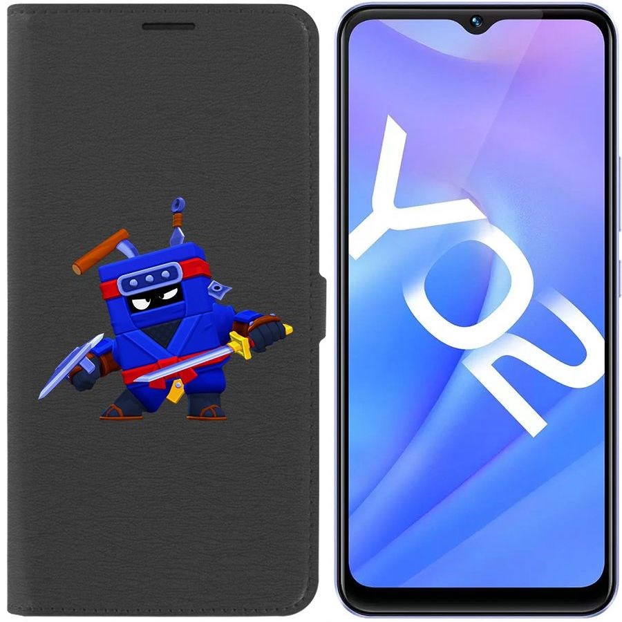 

Чехол-книжка Eco Book для Vivo Y02 Brawl Stars-Ниндзя Эш