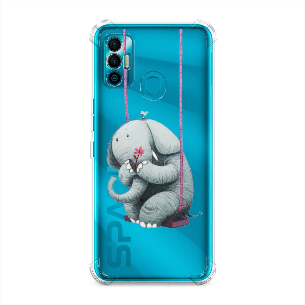 

Чехол Awog на Tecno Spark 7 "Грустный слоник", Розовый, 301051-1