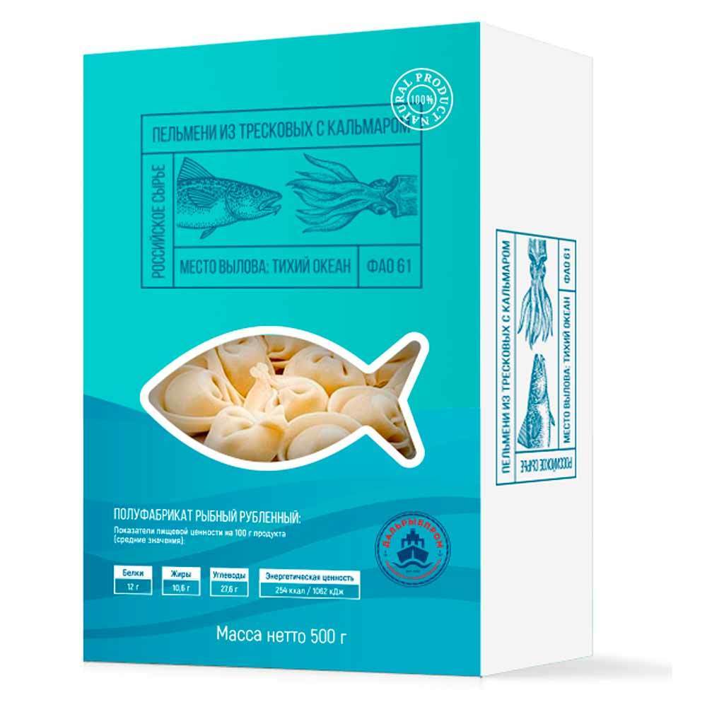 

Пельмени Дальрыбпром рыбные, из командорского кальмара, 500 г