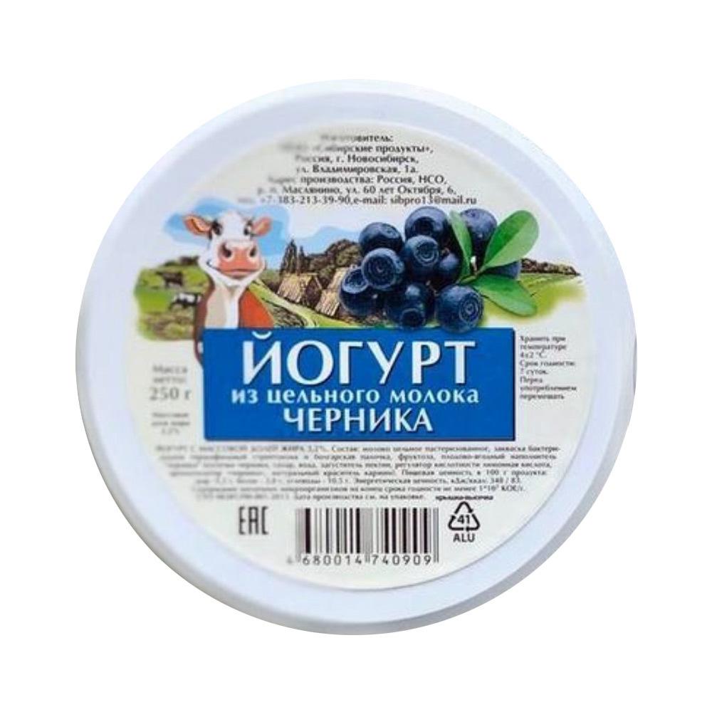 

Йогурт Цельное утро черника, 3,2%, 250 г