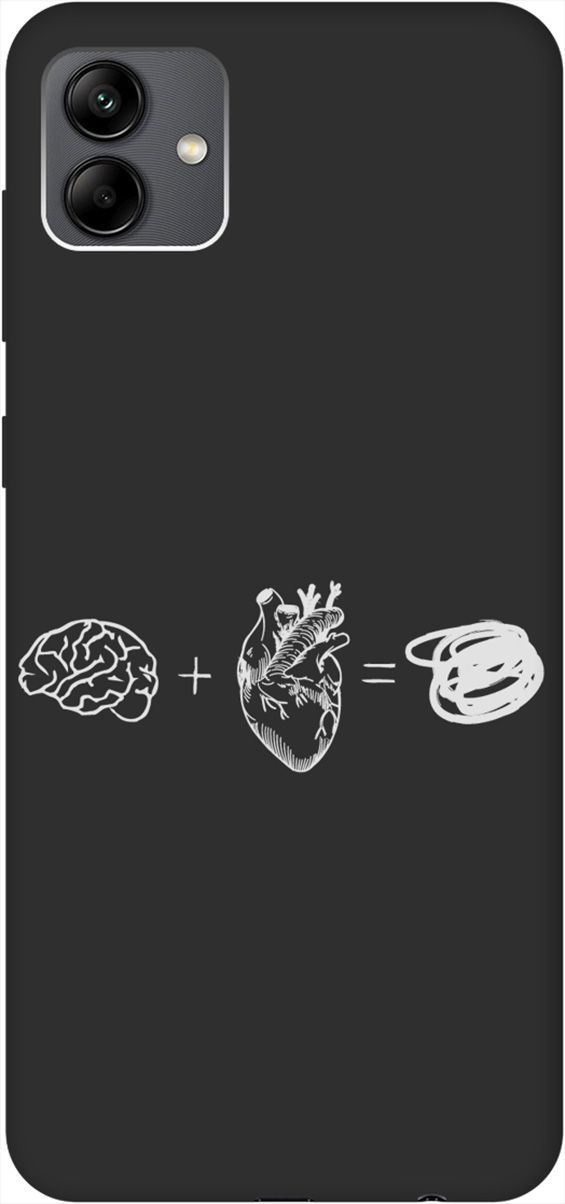 

Чехол на Samsung Galaxy A04 с 3D принтом "Brain Plus Heart W" черный, Черный;белый, 158433