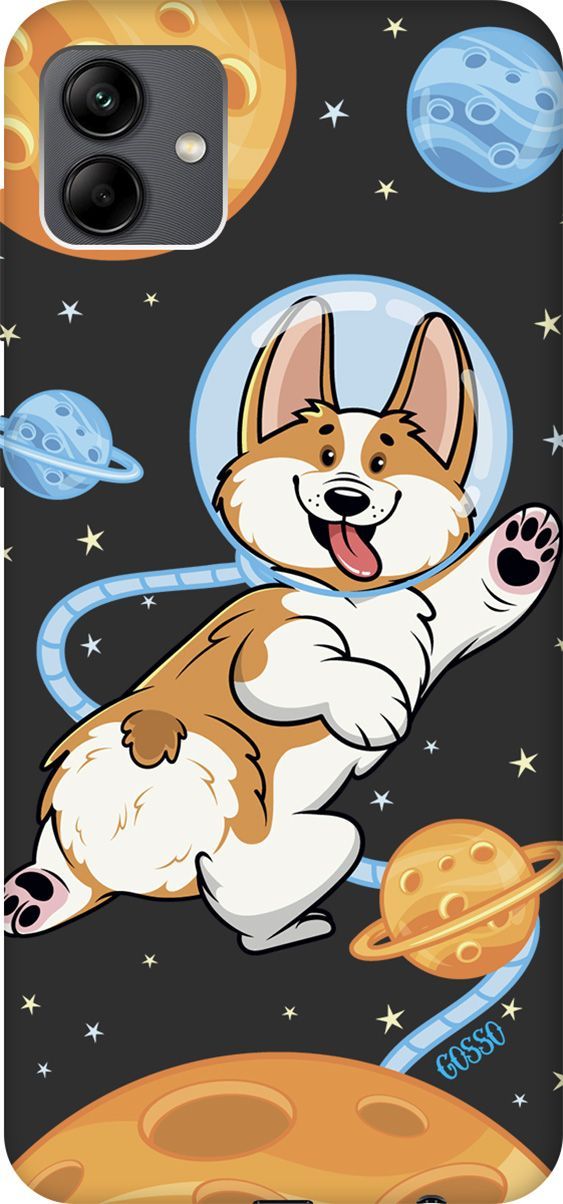 

Чехол на Samsung Galaxy A04 с 3D принтом "CosmoCorgi" черный, Черный;коричневый, 158432
