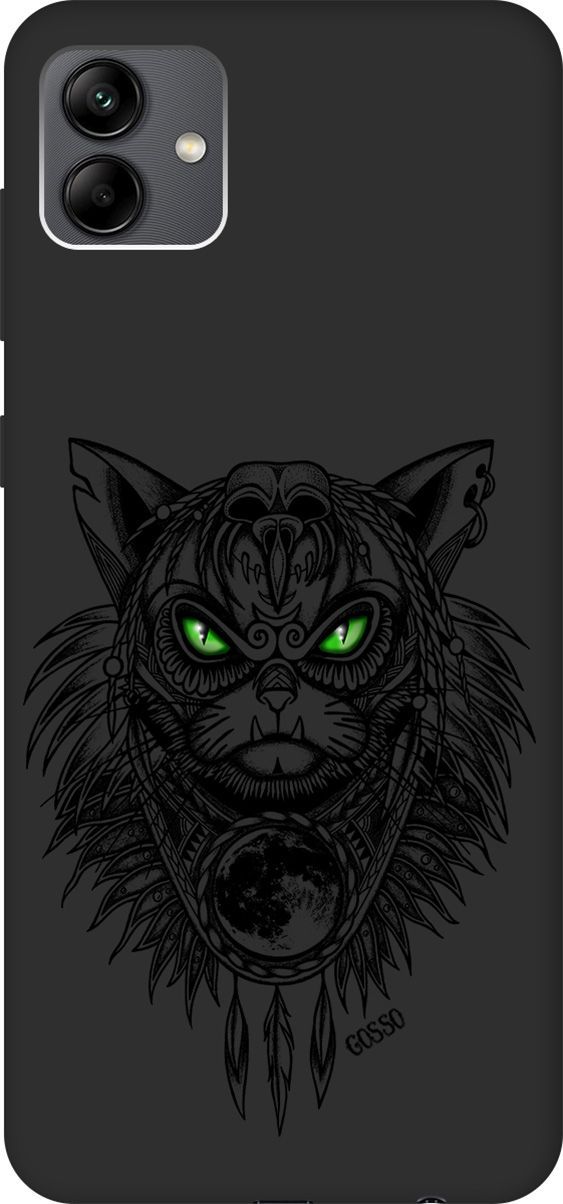 

Чехол на Samsung Galaxy A04 с 3D принтом "Shaman Cat" черный, Черный;зеленый, 158432