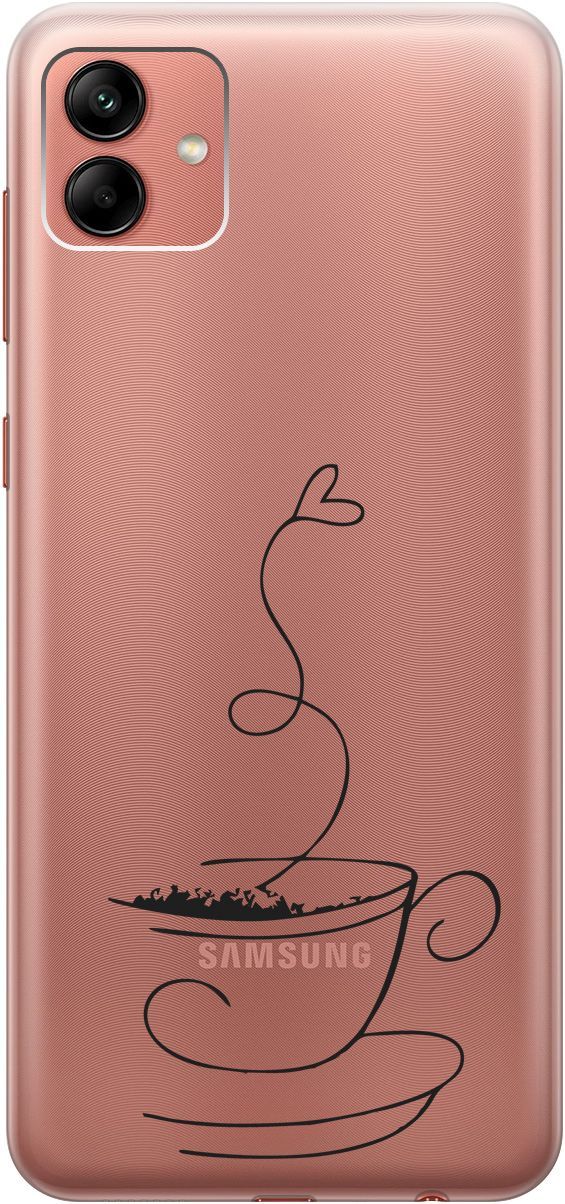 

Чехол на Samsung Galaxy A04 с 3D принтом "Coffee Love" прозрачный, Прозрачный;черный, 158430