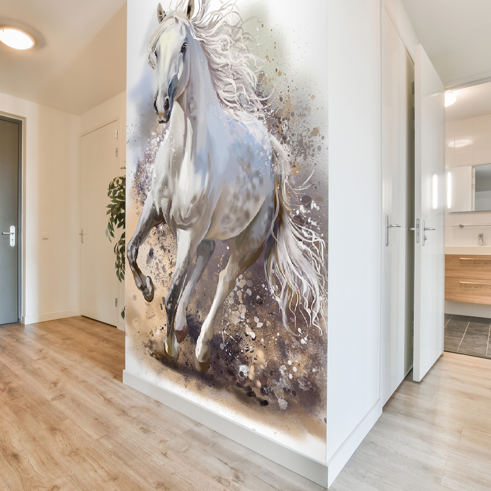 Фотообои Photostena Белая лошадь 1,52 x 2,5 м