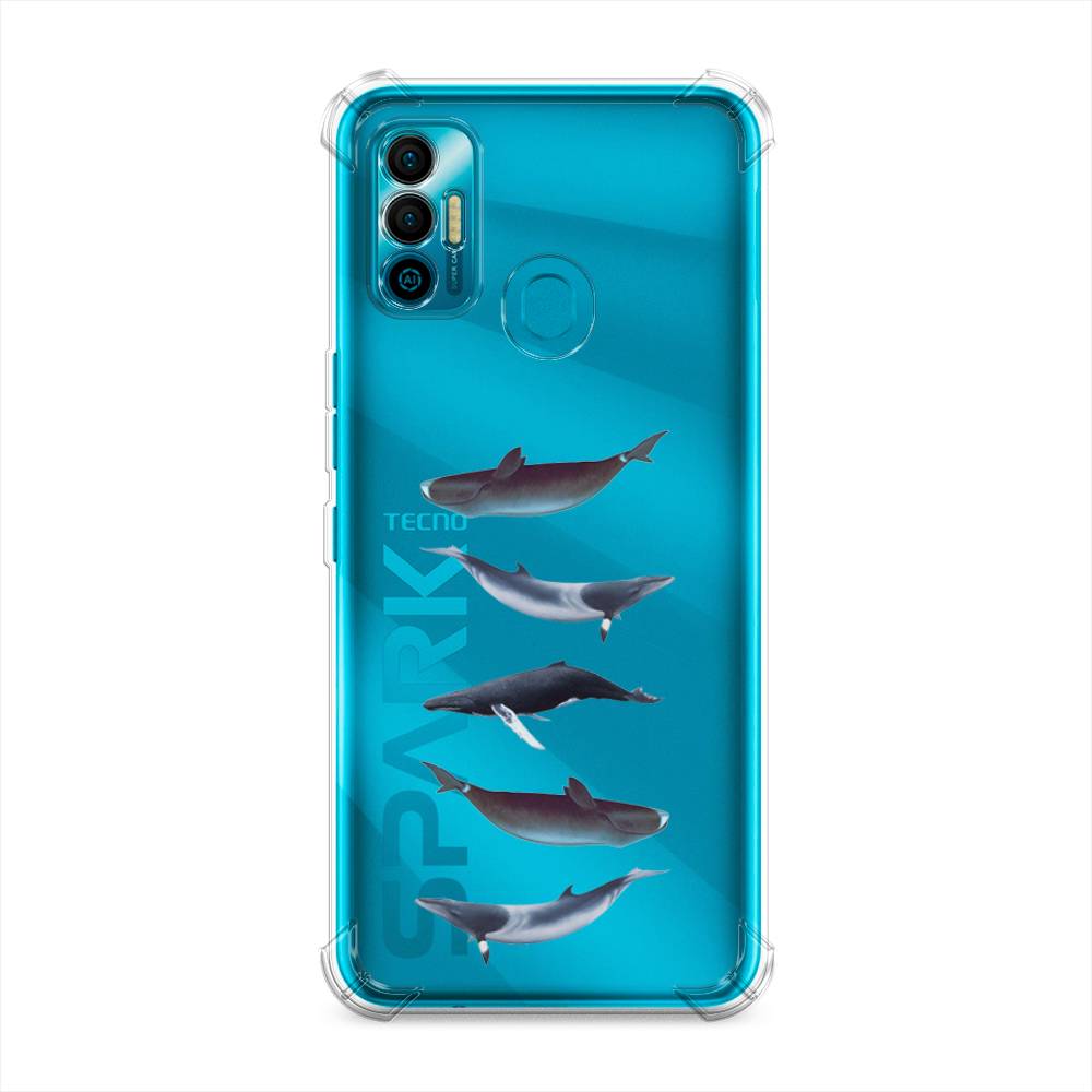 

Чехол Awog на Tecno Spark 7 "Киты арт 2", Серый, 301051-1