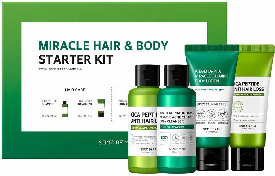 Набор миниатюр для тела и волос SOME BY MI MIRACLE HAIR & BODY STARTER KIT 4 предмета