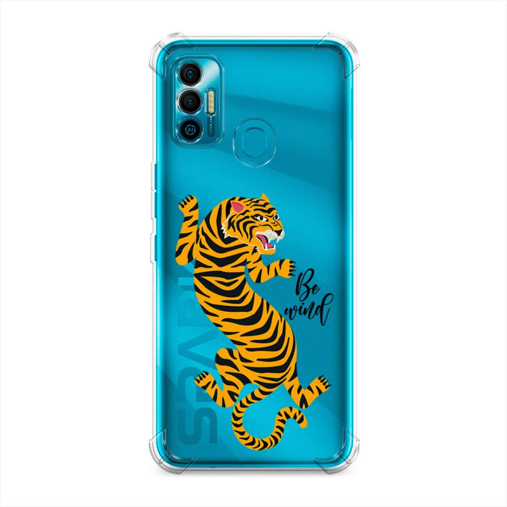 

Чехол Awog на Tecno Spark 7 "Tiger be wind", Желтый;черный, 301051-1