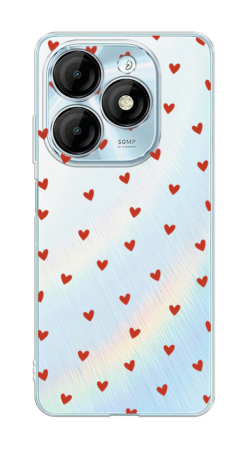 

Чехол на Itel P55 "Red hearts", Красный;прозрачный, 3201850-1