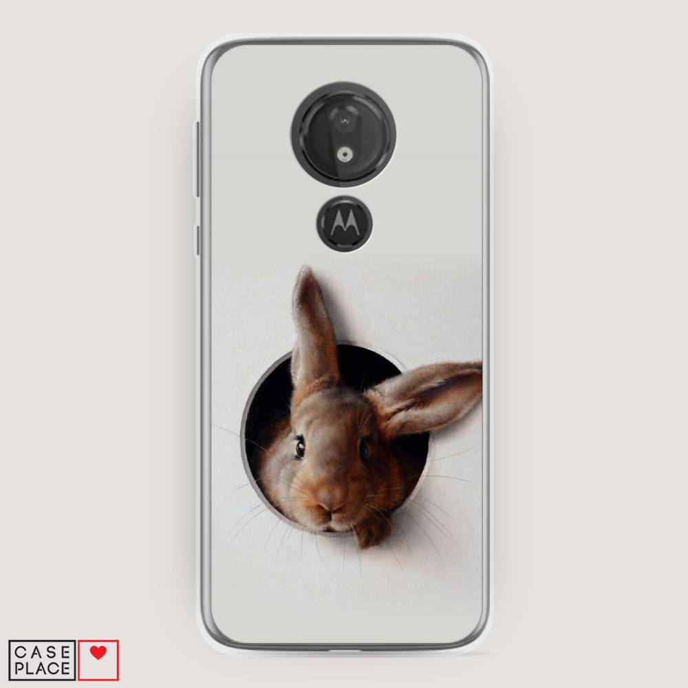 

Чехол на Motorola Moto G7 Power "Любопытный кролик", Серый;коричневый, 241350-1