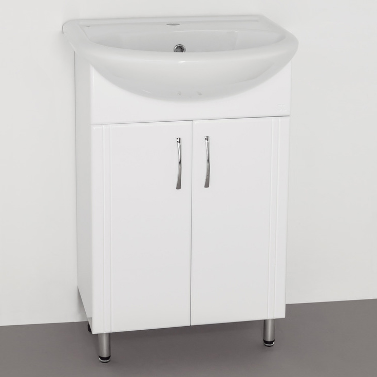 

Тумба с раковиной Style Line Эко Стандарт №9 55 белая, Белый, Эко Стандарт №9 55 белая