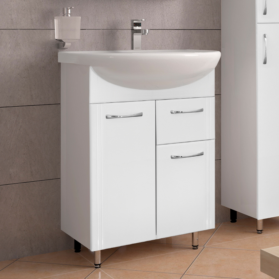 

Тумба с раковиной Style Line Эко Стандарт №11 61 белая, Белый, Эко Стандарт №11 61 белая