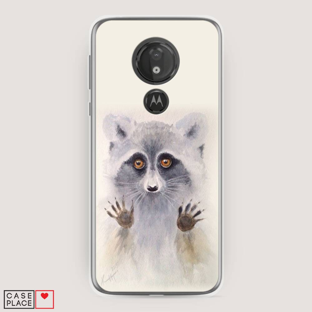 

Чехол на Motorola Moto G7 Power "Енот за стеклом", Бежевый;серый, 241350-4