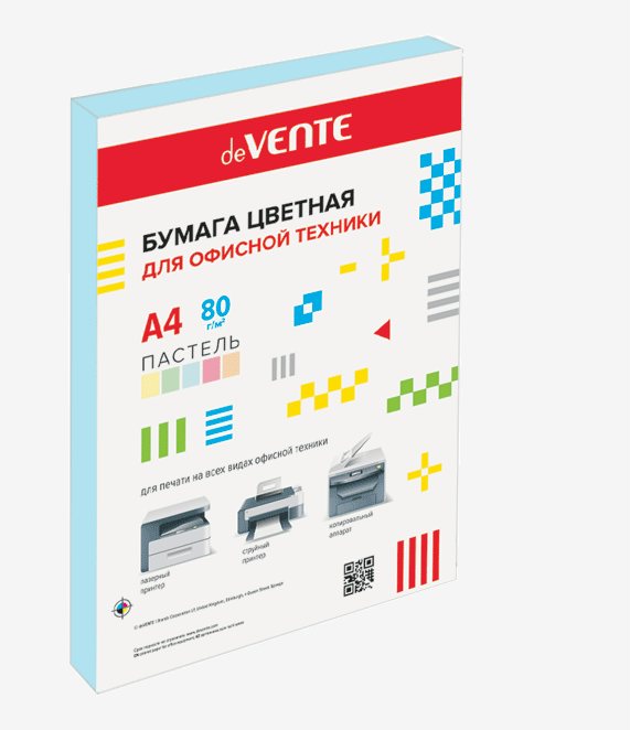 Бумага для ксерокса deVente цветная А4 50л пастель голубой