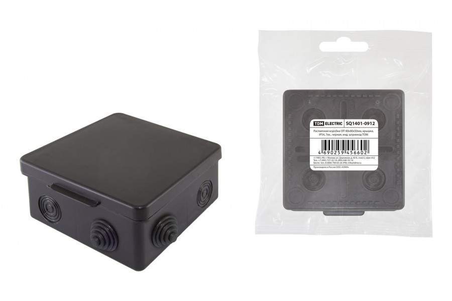 коробка для мелочей qualy dacholder черная Коробка распределительная TDM Electric 687778, наружная, 80x80x50мм., 10шт.