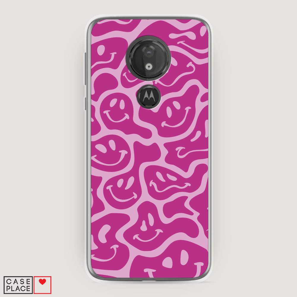 

Чехол на Motorola Moto G7 Power "Расплывчатые смайлики розовые", Фиолетовый, 241350-6