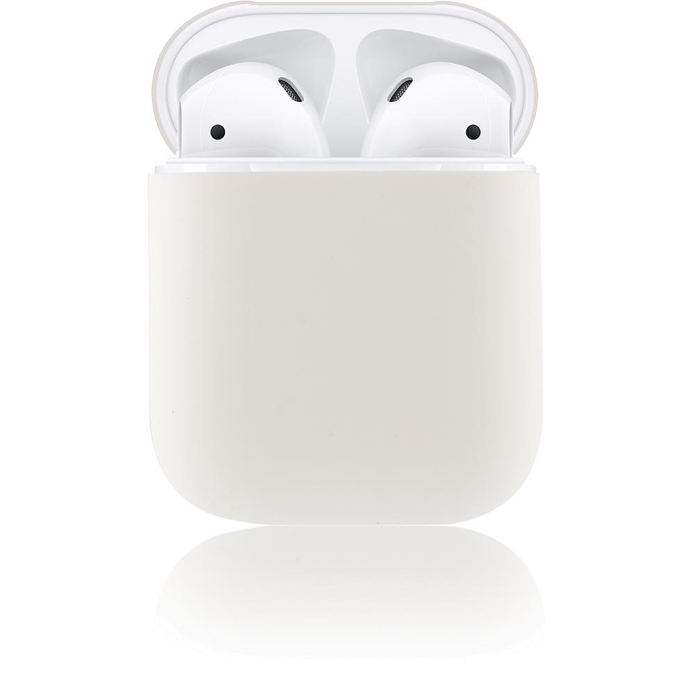 фото Чехол силиконовый brosco для apple airpods белый