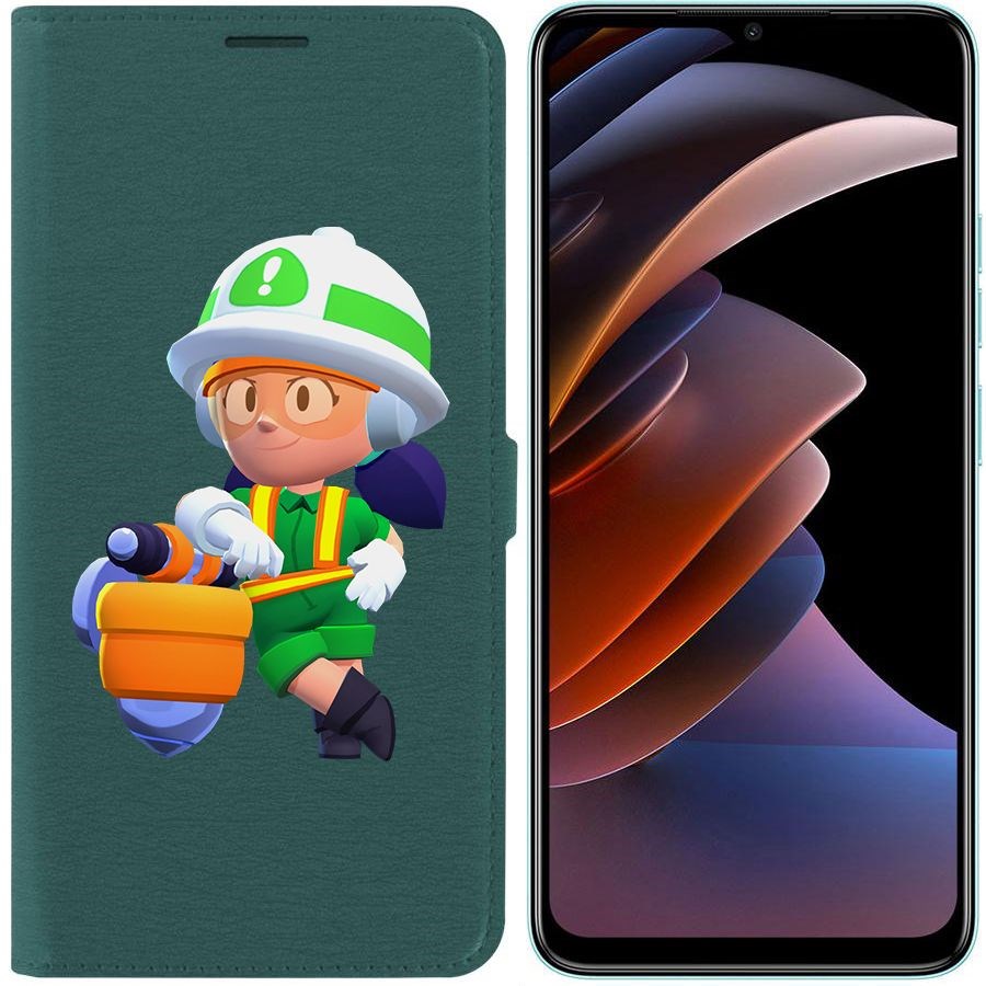 

Чехол-книжка Eco Book для Tecno Spark Go 2023 Brawl Stars-Строительница Джеки