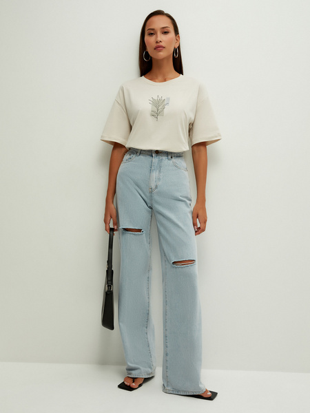 

Футболка женская ZARINA 2266530431 бежевая XS, 2266530431