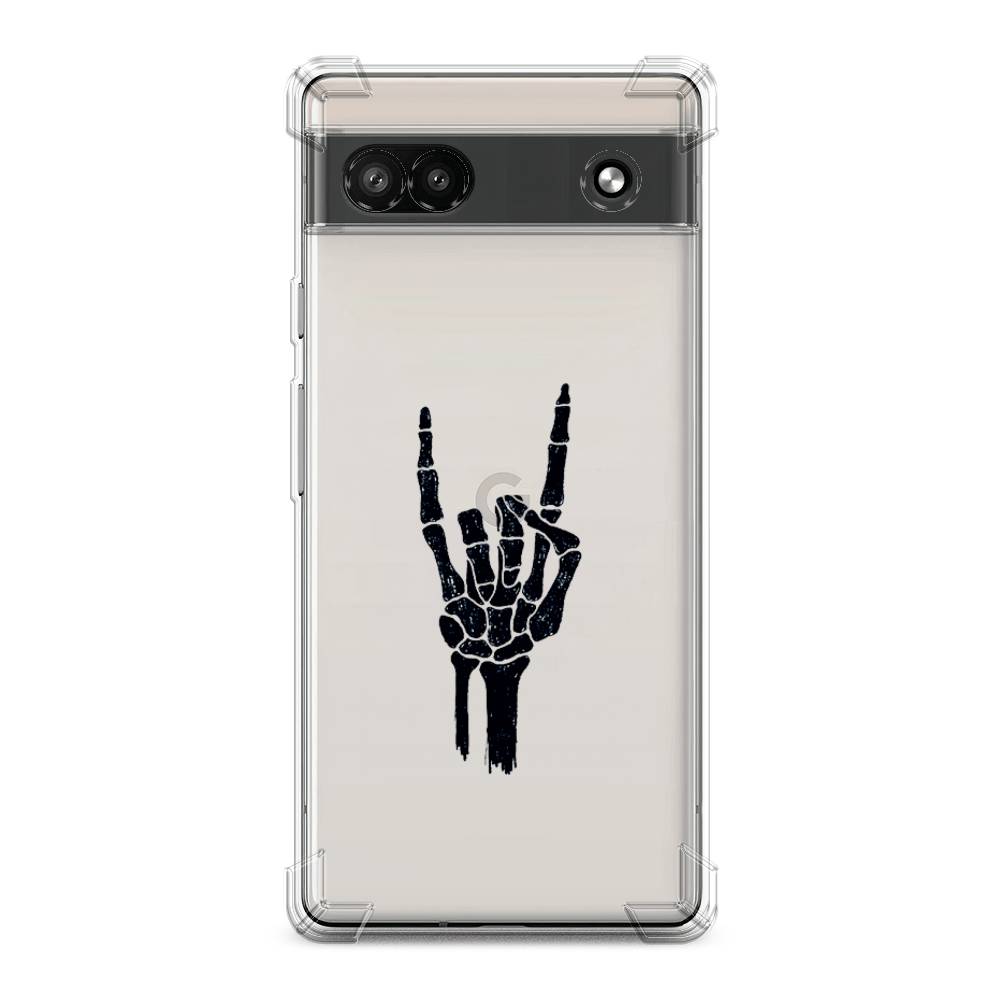 

Чехол Awog на Google Pixel 6A "Rock for a skeleton", Черный;прозрачный, 271151-1