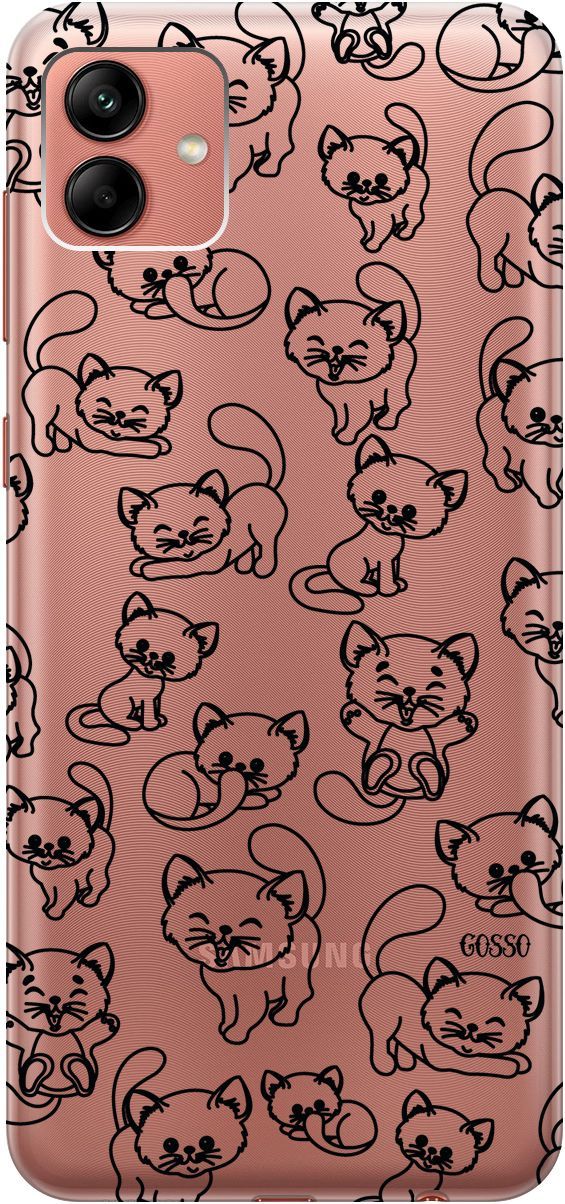 

Чехол на Samsung Galaxy A04 с 3D принтом "Cute Kitties" прозрачный, Прозрачный;черный, 158429