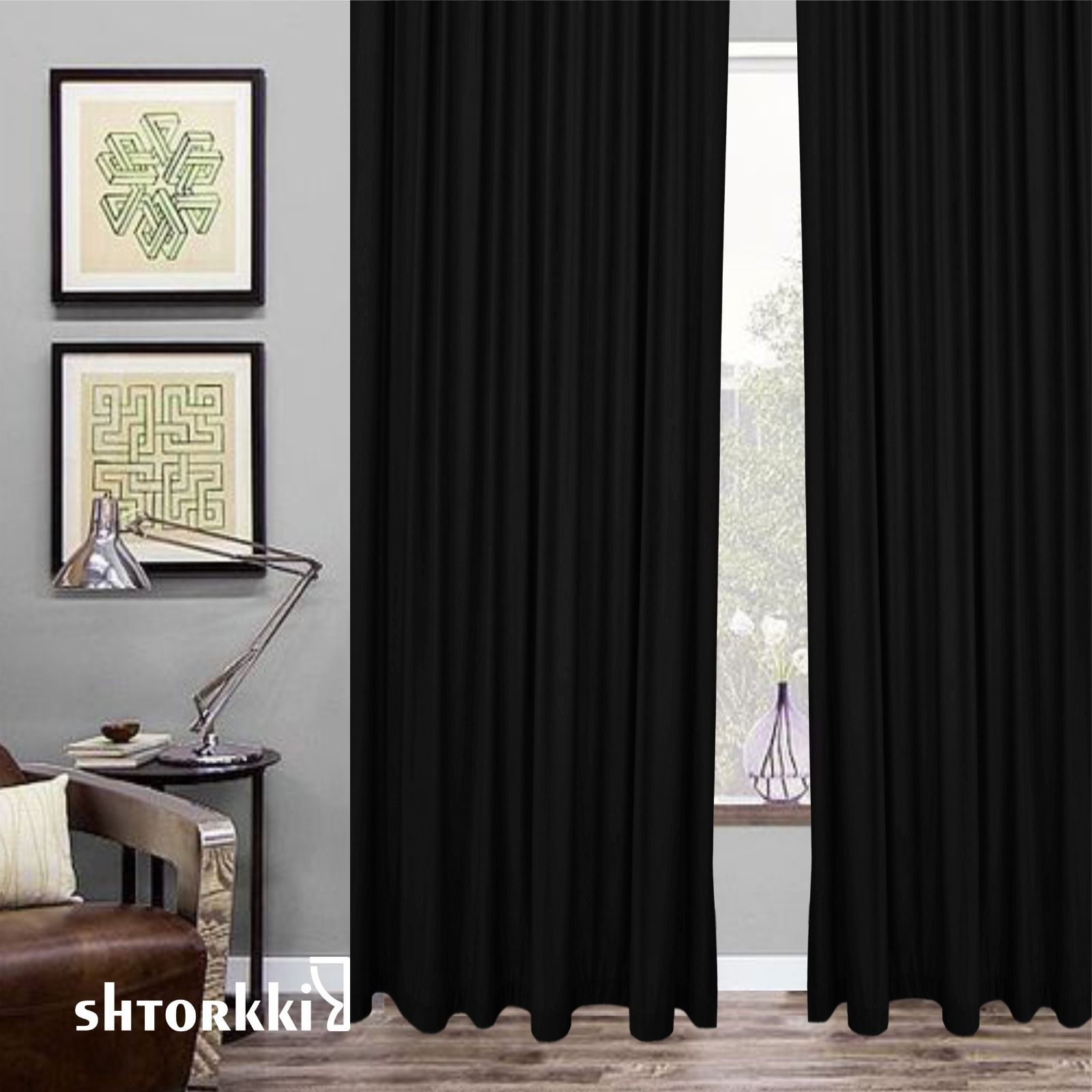 

Шторы shtorkki интерьерные бархат Black 500х285 см, IB-92