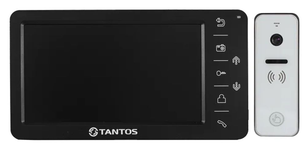 Комплект видеодомофона Tantos Amelie SD (черный) и iPanel 2+ (белая)