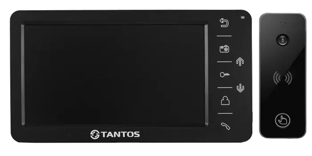 Комплект видеодомофона Tantos Amelie SD (черный) и iPanel 2+ (черная)