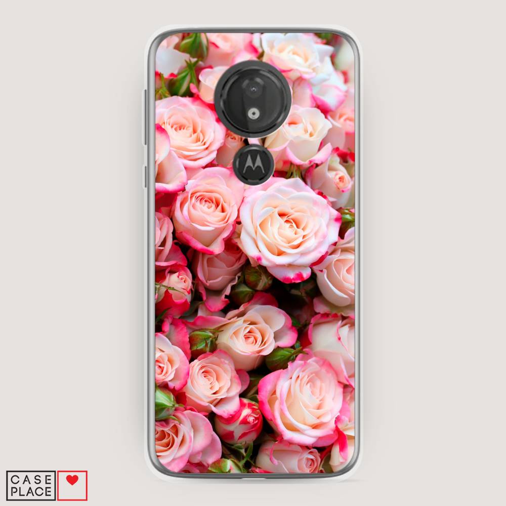 

Чехол на Motorola Moto G7 Power "Много роз", Розовый, 241350-2